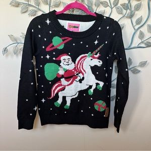 Tipsy Elves Ugly Christmas sweater Santa Unicorn XS